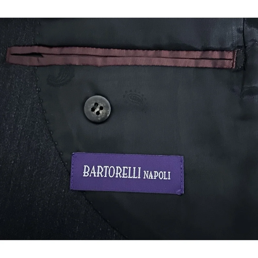 Bartorelli Napoli Blazer Men's 58 R Dark Charcoal Gray 100% Wool Sports Jacket